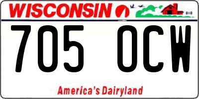 WI license plate 705OCW