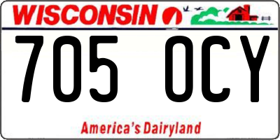 WI license plate 705OCY