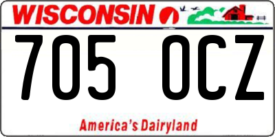 WI license plate 705OCZ