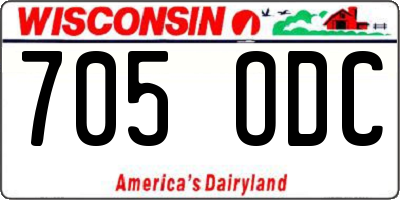 WI license plate 705ODC
