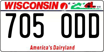WI license plate 705ODD
