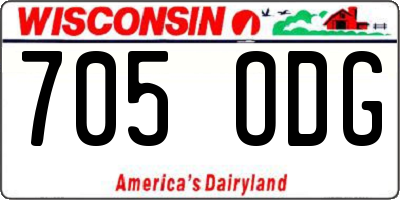 WI license plate 705ODG