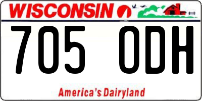 WI license plate 705ODH