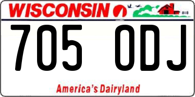 WI license plate 705ODJ