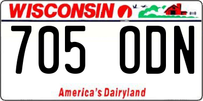 WI license plate 705ODN