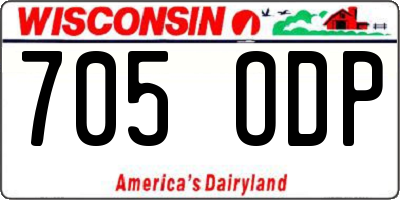 WI license plate 705ODP