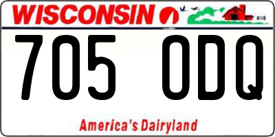 WI license plate 705ODQ