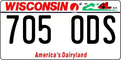 WI license plate 705ODS