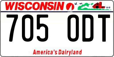 WI license plate 705ODT