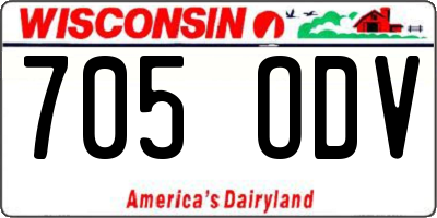 WI license plate 705ODV