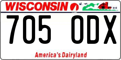 WI license plate 705ODX