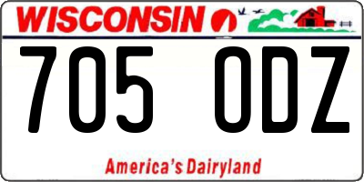 WI license plate 705ODZ
