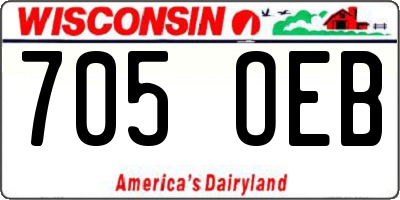 WI license plate 705OEB