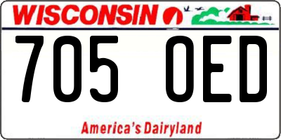 WI license plate 705OED