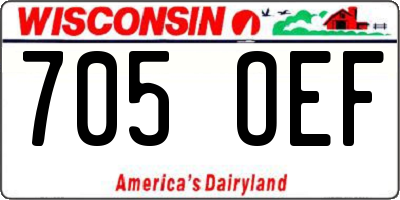 WI license plate 705OEF