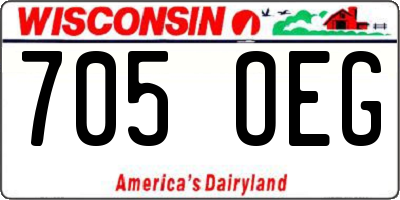 WI license plate 705OEG