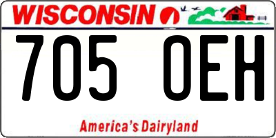 WI license plate 705OEH