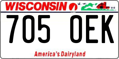 WI license plate 705OEK