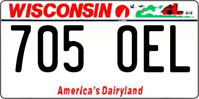 WI license plate 705OEL
