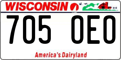 WI license plate 705OEO