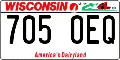 WI license plate 705OEQ