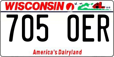 WI license plate 705OER