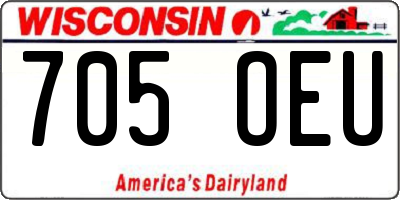 WI license plate 705OEU