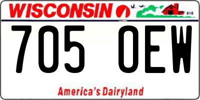 WI license plate 705OEW