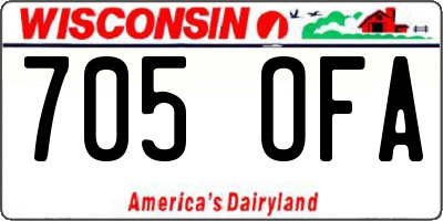 WI license plate 705OFA
