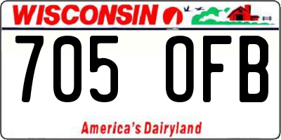 WI license plate 705OFB