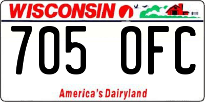 WI license plate 705OFC