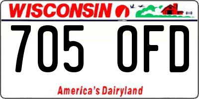 WI license plate 705OFD