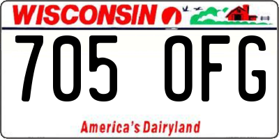 WI license plate 705OFG