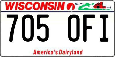 WI license plate 705OFI