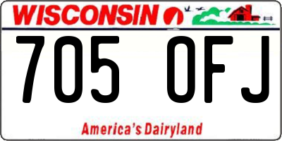 WI license plate 705OFJ