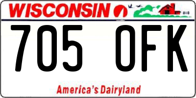 WI license plate 705OFK
