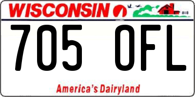 WI license plate 705OFL