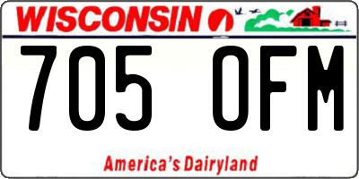 WI license plate 705OFM