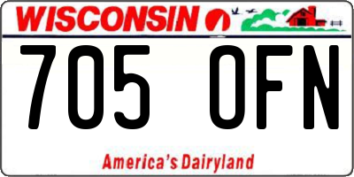 WI license plate 705OFN