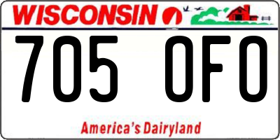 WI license plate 705OFO