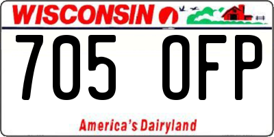 WI license plate 705OFP