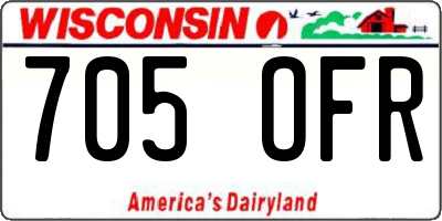 WI license plate 705OFR