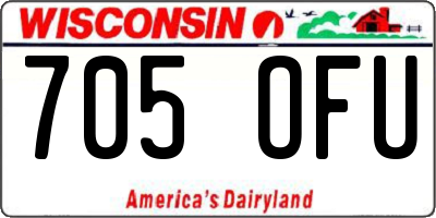 WI license plate 705OFU