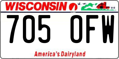 WI license plate 705OFW