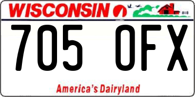 WI license plate 705OFX