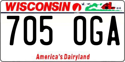 WI license plate 705OGA