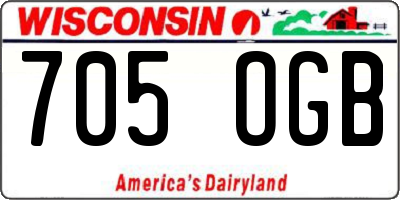 WI license plate 705OGB