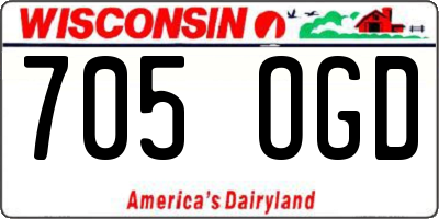 WI license plate 705OGD