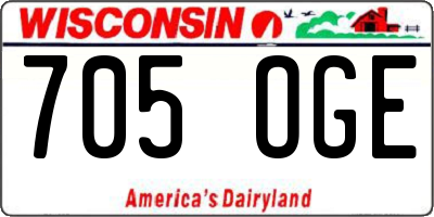 WI license plate 705OGE