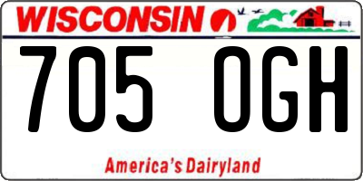 WI license plate 705OGH